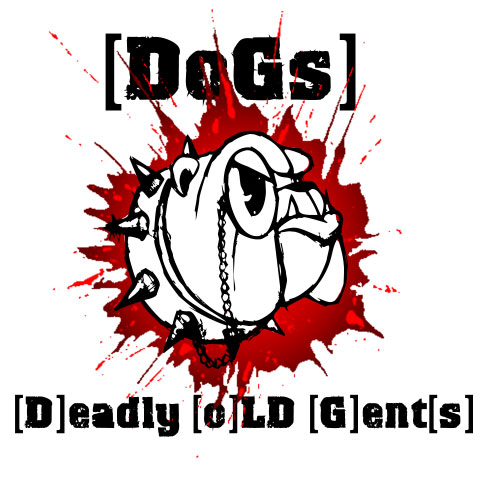 DoGs Black White on Red